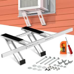 lot 13451 image: Plusluck Window AC Bracket No Drill Air Conditioner Support Up to 350LBS