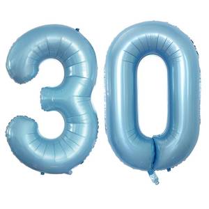lot 14166 image: GOER Number 30 Balloons for 30th Birthday Party Decorations,42 Inch Jumbo Foil Helium Balloons for 30th Anniversary (Light Blue)