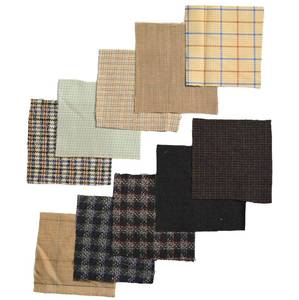 lot 14170 image: 100% Wool Fabric Squares for Sewing  Scottish Tweed Fabric Material Plaid Felt Remnants Sheets for Clothing Crafting  Vintage Made in Scotland  10 Pack of 4.5 Squares
