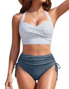 lot 14186 image: Blooming Jelly High Waisted Bikini Sets for Women Tummy Control Swimsuits Sz. M