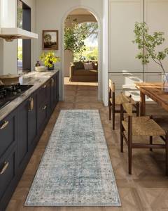 lot 14194 image: Washable Kitchen Rug Runners for Hallways 2x6 Bedroom Rug with Non Slip Backing Low-Pile Soft Indoor Floor Carpet Runner for Indoor Entryway Hallways Kitchen Laundry Room Farmhouse