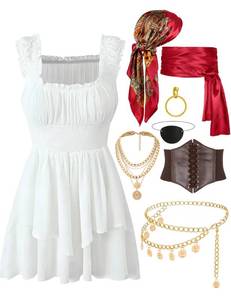 lot 14205 image: Pirate Costume Women Set Dress with Accessories Halloween Party Outfit 2026