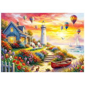 lot 14220 image: Coastal Lighthouse Sunset Puzzles for Adults 1000 Pieces