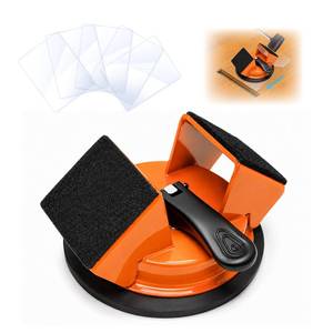 lot 14226 image: Heavy Duty Floor Gap Fixer Tool, Dual-Sided 45°Striking Surface - Orange