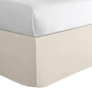 lot 14230 image: Today��s Home Classic Tailored Bed Skirt Dust Ruffle, Cotton Blend Design, 14 Drop Length, Queen, Buttercream