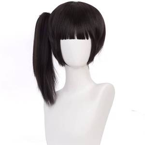 lot 14243 image: maysuwell Cosplay Wigs Anime Black medium long ponytail hair Halloween,Christmas,Daily Fashion,Anime and Gaming Expo,Fancy ball