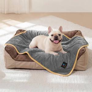 lot 14244 image: Luciphia Waterproof Pet Blanket, Washable Reversible Sherpa Fleece Throw