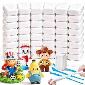 lot 14255 image: 50 Pack White Air Dry Foam Clay,1.3lb Moldable Soft Lightweight Clays with 3 Pcs Sculpting Knives for Kids,Art Craft Supplies,School Rewards