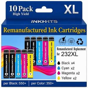 lot 14287 image: INKHHTS Remanufactured Replacement for Epson 232XL Ink Cartridge Combo Pack