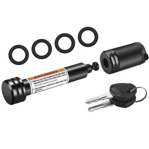 lot 14289 image: METOWARE Trailer Hitch Lock, 58 Dia Hitch Pin, Fit 2 Receiver, Black