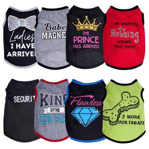 lot 14290 image: hoyuwak 8 Pieces Pet Shirts Funny Dog Printed Clothes Dog Sleeveless Vests