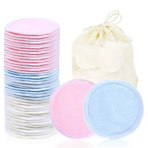 lot 14293 image: wegreeco 40 Pack Reusable Makeup Remover Pads, Washable Reusable Cotton Rounds Pads for Face, Makeup Remover Cloths for All Skin - (Velour, 3 Color)