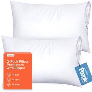 lot 14305 image: Ultra Soft Pillow Protectors with Zipper - Standard Size - Set of 2 - White