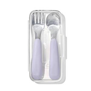 lot 14324 image: OXO Tot On-The-Go Fork and Spoon Set - Lilac