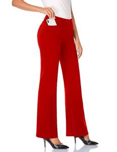 lot 14337 image: Tapata Womens 28303234 Stretchy Bootcut Dress Pants with Pockets Tall, Petite, Regular for Office Work Business 34,Red,L