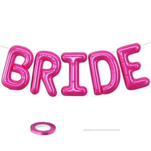 lot 14338 image: BRIDE Balloons Bachelorette Party Decorations, 16 inch Hot Pink Bride