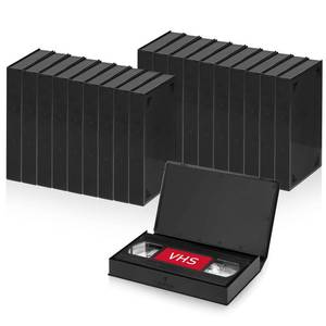 lot 19650 image: T WaveTree Standard Black VHS Cases, VHS Album Case with Outer Clear Sleeve (20 Pack)