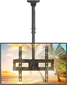 lot 19652 image: PERLESMITH Ceiling TV Mount for 26-65 inch Flat Screen Displays, Max VESA 400x400mm, Hanging Adjustable Ceiling TV Bracket Fits Most LCD LED OLED 4K TVs, Pole Ceiling Mount Holds up to 110lbs, PSCM2