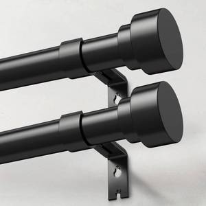 lot 19656 image: IFELS 2 Pack Heavy Duty Curtain Rods for Windows 28 to 48 Inch, 1 Inch Black Adjustable Curtain Rod Set with Easy Installation and Modern Design (A1,Black,30-60,2Pack)