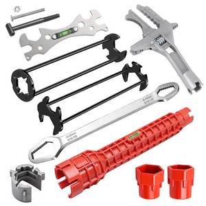 lot 19657 image: 6PCS Basin Wrench Set, Plumbing Tools for Home Pipe Removal Installation