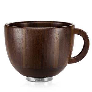 lot 19663 image: SpaceAid Wooden Bowl with Handle, Kitchen Space Aid Acacia Wood Mixing Bowls Holder for Stand Mixer, Compatible with 4.5 & 5 QT Tilt-Head Models Kitchen, Natural Wood