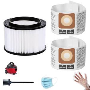 lot 19668 image: CMXEVBE17612 set inclue 1 Pack 17810 Filters Replacement for craftsman shop vac filter 3 to 4 Gallon General Purpose Vacuums, 2 Pack CMXZVBE43270 Vacuum Bags for Craftsman 4 Gallon Wet Dry Vacuums