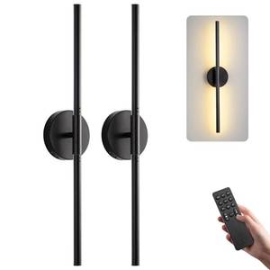 lot 19679 image: Easesonic Battery Operated Wall Sconces Set of 2, Remote & Touch Control