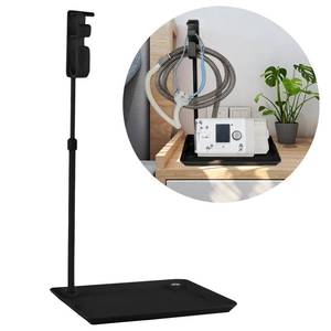 lot 19681 image: CPAP Hose Holder for Bed - (Wall-Damage-Free) Black CPAP Machine Protective Tray with Adjustable Height Hook for Hanging Mask & Accessories to Keep Bedside Tidy
