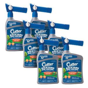 lot 19684 image: Cutter Backyard Bug Control Spray Concentrate (6 Pack), Kills Mosquitoes, Fleas & Listed Ants, 32 fl Ounce