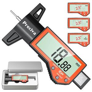 lot 20008 image: Preciva Tire Tread Depth Gauge, Digital Tire Depth Gauge with Large LCD Display and Inches, Millimeters, Fraction Conversion, Tread Depth Gauge Suitable for Thread Depth, Brake Shoe and Pad Wear