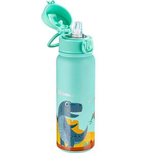 lot 20027 image: OLDLEY 20 Oz Insulated Stainless Steel Water Bottle For Kids, With Straws Leak-proof, Kids Water Bottles For School Boys Girls,Dinos