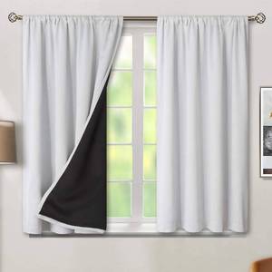 lot 20029 image: BGment Greyish White Blackout Curtains for Bedroom 54 Inch Length 2 Panels