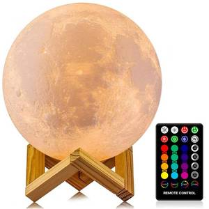 lot 20035 image: Moon Lamp, 16 Colors LED Night Light with RemoteTouch, TimerDimming 4.8in