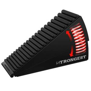 lot 20045 image: STRONGEST HOME Stoppers for Bottom of Door �� Heavy Duty Metal Rubber Door Stopper, Non-Slip Door Stop for Heavy Doors, Works on Wood, Tile & Carpet Floors, Folding Black 1 PC  1 White Wall Protectors