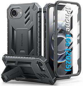 lot 20391 image: FNTCASE for iPhone 16e Case, with Built-in Screen Protector, with Kickstand