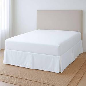 lot 20401 image: Pleated Bed Skirt King Size, Easy Fit with 21 Inch Tailored Drop, Wrinkle-Free Microfiber, Lightweight, Classic & Clean Look (White)