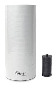 lot 20412 image: White Pricing Labels for Monarch 1110 Price Gun �� Sixteen Rolls, 17,000 Pricemarking Labels (Open Box, Partially Used)