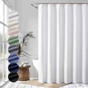 lot 20416 image: OVZME Berry White Shower Curtain, Embossed Textured Fabric Shower Curtain for Bathroom - Soft Cloth & Hotel Spa Luxury, Water Repellent, Machine Washable Shower Curtain, 72X72, White