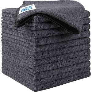 lot 20423 image: HOMEXCEL Microfiber Cleaning Cloth 12 Pack, 12.5 x 12.5 inch Microfiber Towels for Cars, Ultra Absorbent Washing Cloth, Lint Free Streak Free Cleaning Rags for Car, Kitchen, and Window (Grey)