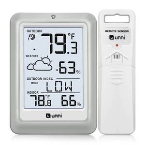 lot 20433 image: Indoor Outdoor Thermometer Hygrometer Wireless Weather Station, Temperature Humidity Monitor Battery Powered Inside Outside Thermometers with 330ft Range Remote Sensor and Backlight Display