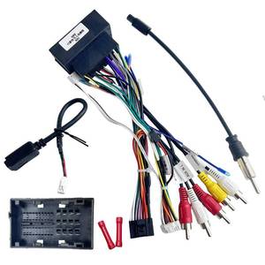 lot 20436 image: 16Pin Android Stereo Wiring Harness Adapter for Select Chrysler Dodge Jeep Ram, Factory 52-Pin to 16-Pin ISO Radio Connector with SWC Reverse Wire