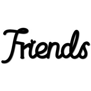 lot 20439 image: CREATCABIN Friends Wooden Wall Art Decor Wood Sign Laser Cut Basswood Silhouette Decorative Hanging Sculpture for Yoga Studio Living Room Bedroom Shop Coffee Home Wall Door Gift Black 11.81x4.72Inch