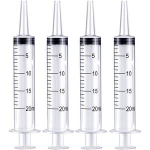 lot 20472 image: Frienda 4 Packs Large Plastic Syringe Measuring Syringe Tools Dispensing Multiple Uses (20 ml)