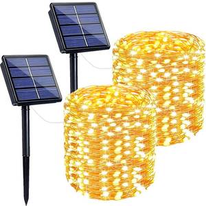 lot 20485 image: Solar String Lights Outdoor, 2 Pack 400LED 144FT Extra-Long Fairy Lights