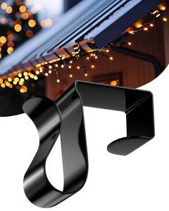 lot 20489 image: Gutter Clips for Hanging Outdoor Lights 50 Pcs Metal Black Christmas Light Clips for outside String Lights - Weatherproof Gutter Clips for Xmas Halloween Seasonal Rope Mini Decoration Lights