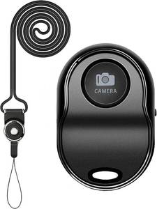 lot 20492 image: Upgraded Bluetooth 5.0 Remote Shutter for iPhone & Android Camera Wireless Remote Control Selfie Button for iPad iPod Tablet, HD Selfie Clicker for Photos & Videos (Black)