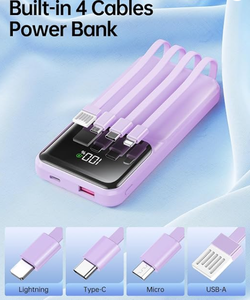 lot 12089 image: Portable Power Bank Charger PB-08 PD22.5W w USB Cable - Stock image may not match actual product images