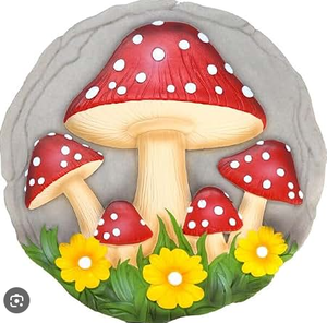 lot 14227 image: Spoontiques Mushroom Stepping Stone - Cottage Core Decorative Garden Stone for Yard, Patio, Garden or Walkway - Outdoor or Indoor Home Decor - Stock image may not match actual product images