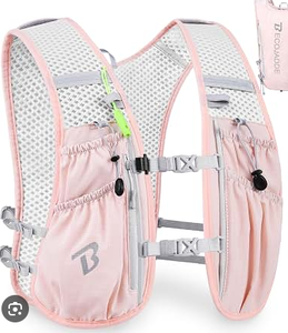 lot 20490 image: Becohadde Girls Running Vest with Multiple Pockets Pink - Stock image may not match actual product images