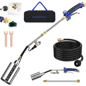 lot 1365 image: Propane Torch Weed Burner Kit with Storage Bag,High Output with 12.5FT Hose,Heavy Duty Blow Torch Flamethrower with LongShort Mode for Flame Weeding,Roofing,Ice Melting,Road Marking,BBQ(33.4)